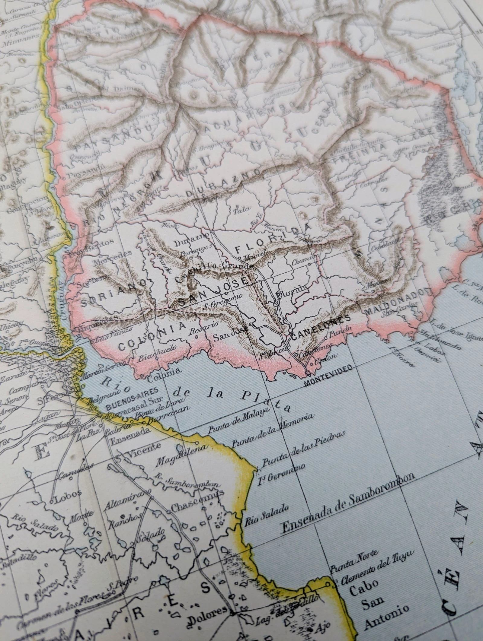 Uruguai, mapa antigo, 1887, Autêntico. – photo 5
